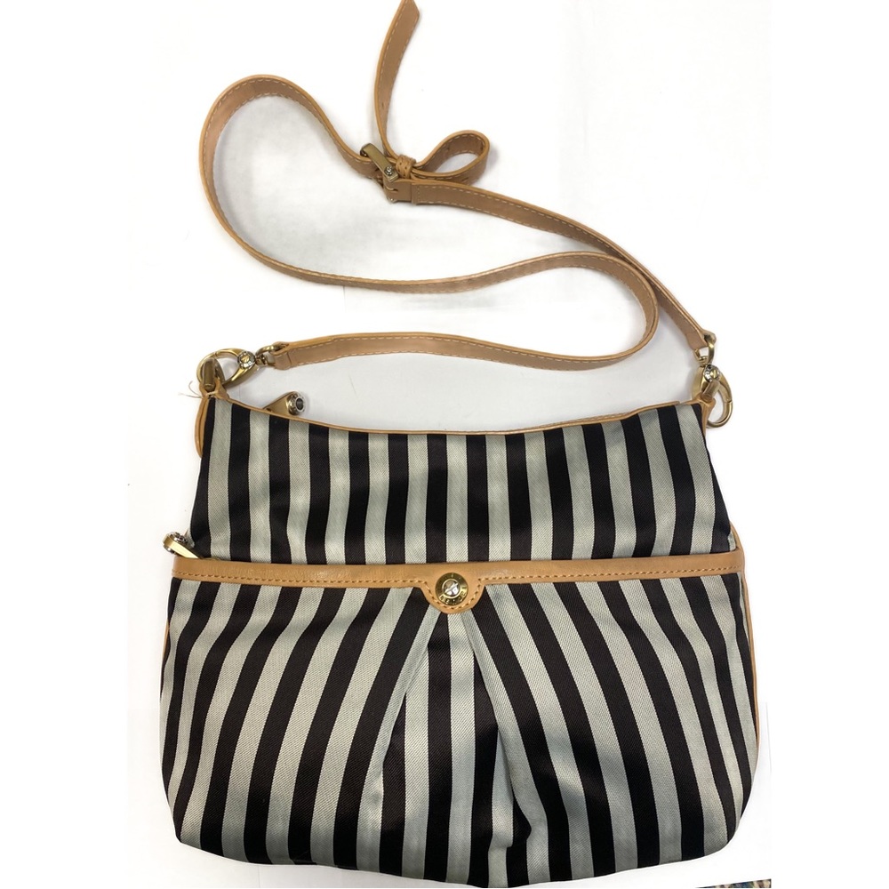 Striped Henri Bendel Bag with Purple Interior